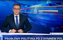 "Wiadomości" TVP kpią z polityka, który zapomniał słów hymnu.