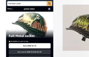 Amazon ocenzurował grafikę arcydzieła Kubricka "Full Metal Jacket"