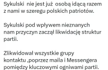 Sykulski likwiduje "Polski Ruch Antywojenny" i wyrzuca Panasiuka