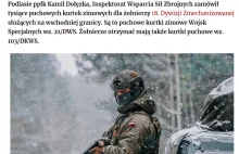 Kurtki zimowe dla żołnierzy na granicy.