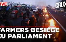 Relacja na żywo - protest rolników z Belgii - blokada parlamentu europejskiego