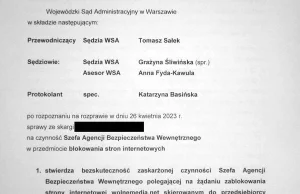 Odpis Wyroku WSA ws. cenzury portalu WolneMedia.net przez ABW