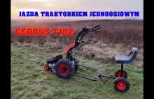 Jazda traktorkiem jednoosiowym Cedrus TJ02 + siodełko, wózek dokręcany - YouTube