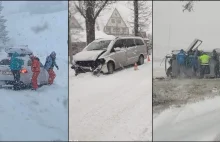 Atak zimy na Podhalu. Seria wypadków i kolizji