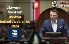Sławomir Mentzen - ustawa budżetowa na rok 2024