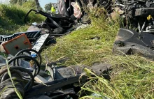 Płoskinia: Przerażający wypadek w Warmińsko-Mazurskiem. Tyle zostało z samochodu
