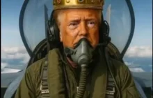 Król Trump, zrzuca odchody lecąc F16