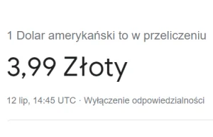 Kurs dolara spadł poniżej psychologicznej bariery 4 PLN