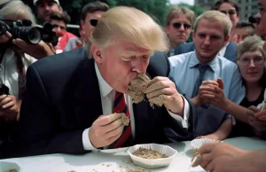 AI-Generated Images: Annual Celebrity Concrete Eating Contest