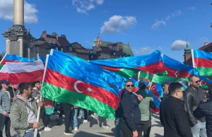 Manifestacja Azerów w Warszawie.