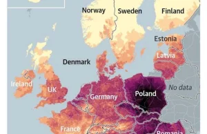 Polska cała na czarno - mapa zanieczyszczeń powietrza