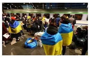 Liczba uchodźców z Ukrainy w krajach Unii Europejskiej.