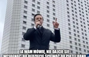 Bosak przemawiający do ONR-owców, listopad 2023 (papieżowane)