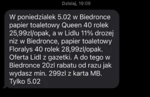 Wczoraj ludzie otrzymali nietypowe smsy wysyłane spod nazwy Biedronka