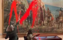 "Aktywiści klimatyczni" niszczą obraz Kolumba w Dniu Narodowym Hiszpanii