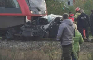 Wypadek na przejeździe kolejowym w Żaganiu.