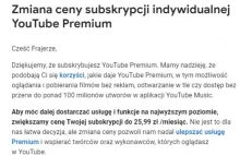 YouTube podnosi cenę premium stałym użytkownikom.