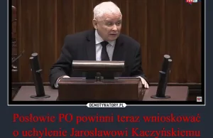 Jarosław Kaczyński publicznie w sejmie oskarżył premiera Tuska o zdradę stanu.