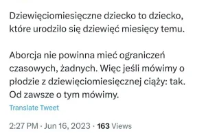 ADT chwali się pomocą w aborcji w 9 miesiącu ciąży.
