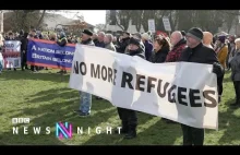 Skrajna prawica protestuje przeciwko osiedlaniu uchodcow w Skegness - BBC