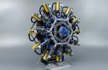 Silnik V8 z klockow LEGO napędzany sprężonym powietrzem