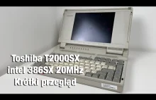 Ciekawy, chociaż niesprawny laptop z początku lat 90-tych Toshiba T2000SX z i386