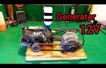 Generator prądu z alternatora i silnika 50ccm od Mini Bike