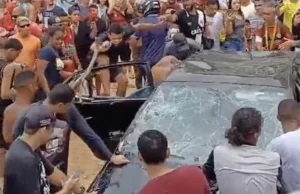 Zamieszki w Brazylii! Zniszczony samochód, emocje na ulicach
