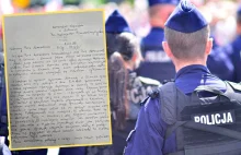 Policjanci dostali taki list po udanej akcji. Pokazali jego treść