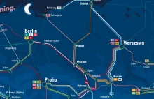 Nocne pociągi w Europie - dwie bardzo ciekawe mapy