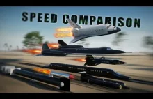 Porównanie prędkości 3D | SPEED COMPARISON 3D | Fastest Man Made Objects
