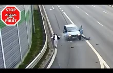 Emocje czy coś więcej, dziwne zachowanie kierującego po kolizji.