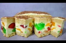 Ciasto Owocowy Raj z delikatnym kremem owocowym i galaretką