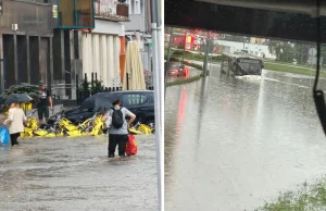 Sceny jak z filmu w Dąbrowie Górniczej. Po burzach woda była wszędzie