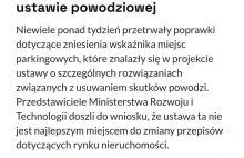 Krótki żywot wrzutek z miejscami postojowymi w ustawie powodziowej
