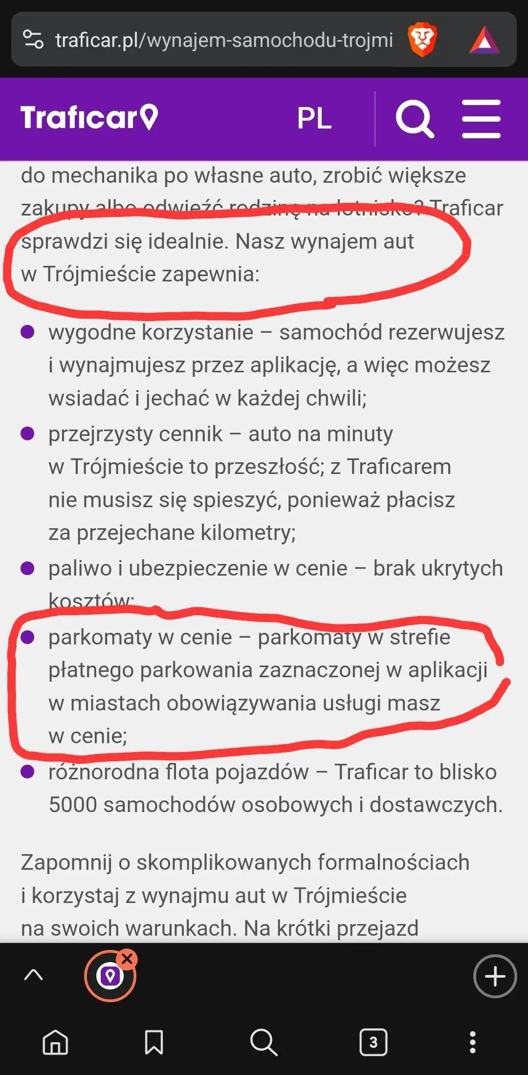 Dostał mandat, bo Gdańsk nie wie, iż ma umowę z Traficar