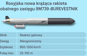 Putin:zakończyliśmy testy pocisku strategicznego Burewiestnik z napędem jądrowym