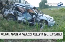 19-latek nie zatrzymał się przed przejazdem, pociąg zmiótł auto [Video].