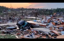 Londyn - Ogromne zniszczenia po tornadzie.