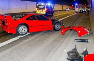 Kultowe Ferrari roztrzaskane w tunelu. Naprawa pochłonie fortunę