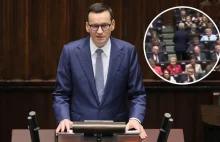 Dziecinne zachowanie posłanki KO w czasie exposé Mateusza Morawieckiego.