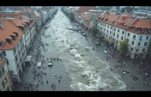 Film obrazujący tragedię bieżącej powodzi na obszarze Europy środkowej.