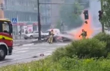 Pożar auta elektrycznego w Warszawie