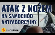 Atak nożownika na furgonetkę w Warszawie [video]
