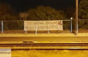 Ludzie mają dość imigrantów z Gruzji. Transparent w Poznaniu.