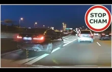 "Policjant" w cywilnym BMW śpieszy się, zajezdza drogę i hamuje