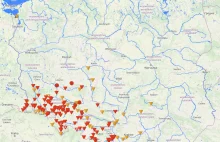 Aktualna MAPA Zagrożenia Poziomu Wód i Opadów