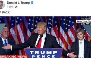 "Wróciłem". Donald Trump po 2 latach powrócił na Facebooka i YouTube