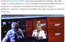 Jacek Majchrowski palił cygaro w urzędzie, choć jest zakaz. Uchwyciła go kamera