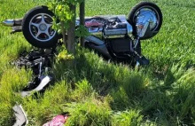 Zderzenie motocykla z quadem na drodze wojewódzkiej Wronki Sieraków